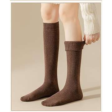 Thermal Knee High Socks for Winter Hiking - 5 Pack