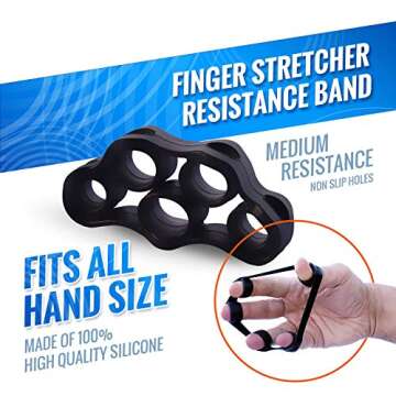 Hand Grip Strengthener (4 Pack) Forearm Exerciser Adjustable Resistance Hand Gripper, Finger Stretcher, Grip Ring and Finger Exerciser for Men and Women, Injury Recovery and Muscle Builder