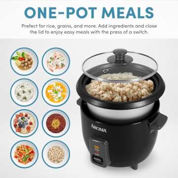 Aroma Housewares 1.5Qt Rice & Grain Cooker - Versatile & Easy-to-Use Black Model