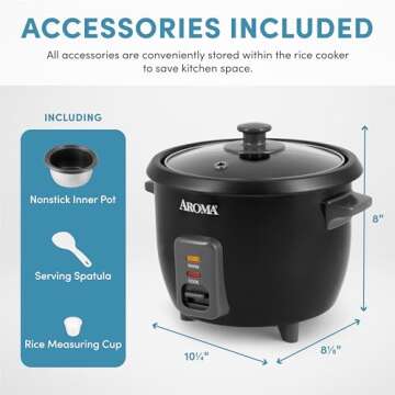 Aroma Housewares 1.5Qt Rice Cooker - Black Model