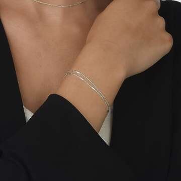 Annika Bella Double Layered Sterling Silver Bracelet for Women