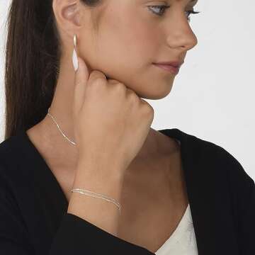 Double Layered Sterling Silver Bracelet for Women