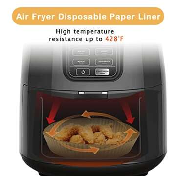 SIUDANGKA Air Fryer Liners for Ninja Air Fryer, 100 Pcs Air fryer Disposable Paper Liner Air Fryer Accessories for Ninja AF101 Air Fryer Ninja AF150Air Fryer XL Ninja AF161