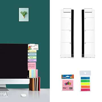 MOSISO Acrylic Monitor Memo Board, Message Memo Holders Notes Boards Computer Screen Sticky Notes Reminder Phone Holder for Office & Home Desktop Organizer 2 Side Panels (Left & Right)