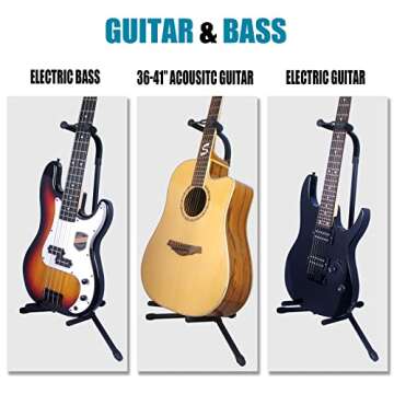 GLEAM Adjustable Guitar Stand for Electric, Acoustic & Bass Guitars