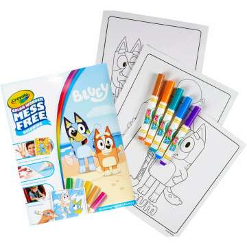 🎨 "Crayola Bluey Color Wonder Coloring Set for Toddlers: 18 Mess-Free Coloring Pages