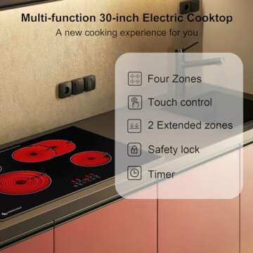 AMZCHEF 30 Inch Electric Cooktop with 4 Burners