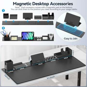 KDD Desk Pad & Organizer - 6 in 1 Solutions for Your Desk