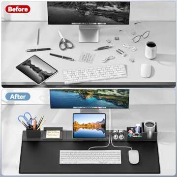 KDD Desk Pad & Organizer - 6 in 1 Solutions for Your Desk