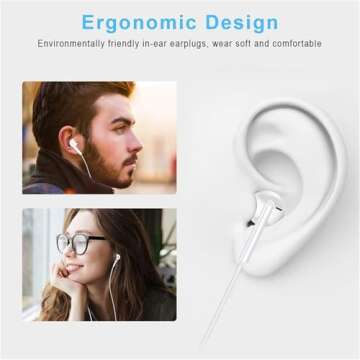 2 Packs USB C Headphones for iPhone 16 15 Earbuds with Microphone & Volume Control HiFi Stereo Type C Earphones for Galaxy S23/S22/S21/S20/Ultra Note 10/20, for iPad Pro Pixel 7/6/6a/5/4 OnePlus 9 8