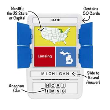 100 PICS US States & Capitals Flash Cards | All 50 States and Capitals to Learn | Fun and Functional Case | Ultimate Flashcards for United States Geography | Card Games for Kids and Adults | Ages 6+