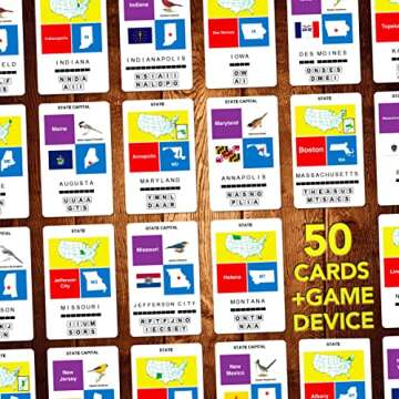 100 PICS US States & Capitals Flash Cards | All 50 States and Capitals to Learn | Fun and Functional Case | Ultimate Flashcards for United States Geography | Card Games for Kids and Adults | Ages 6+