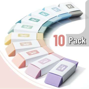 Mr. Pen 10 Pack Morandi Erasers for School Use