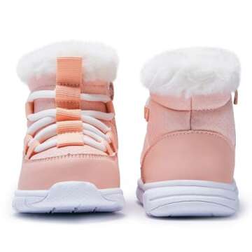 BMCiTYBM Baby Winter Snow Boots Boys Girls Cold Weather Toddler Faux Fur Shoes (Infant/Toddler) Pink Size 12-18 Months Toddler