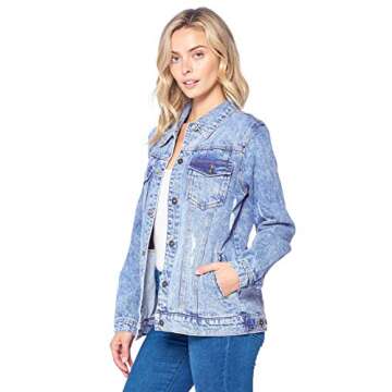 Blue Age Women's Distressed Jean Jacket Light Denim (JK4016N_LT_M)