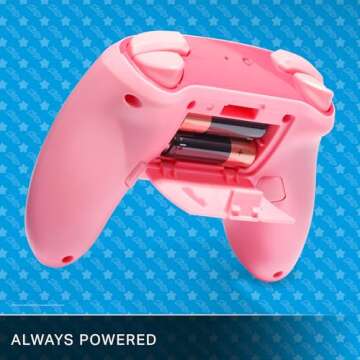 PowerA Wireless Nintendo Switch Controller - Kirby, AA Battery Powered (Battery Included), Nintendo Switch Pro Controller, Mappable Gaming Buttons, Officially Licensed by Nintendo (Renewed)