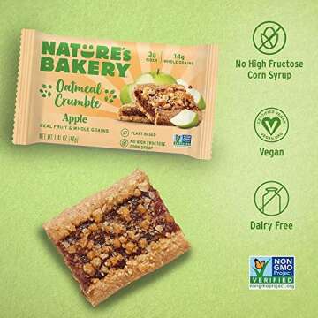 Nature's Bakery Oatmeal Crumble Apple Bars, 1.41 Oz, 6 Ct