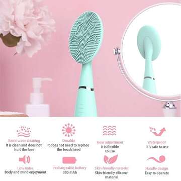 Lyrzzey Sonic Facial Cleansing Brush - 5 Speeds