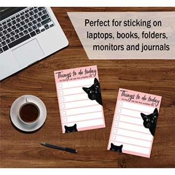 Funny Cat Small to Do List Sticky Notes | Things to Do Today So My Cat Can Live a Better Life | Black Cat Humor Notebook Notepad Note Card for Cat Lover Gift| 50 Pages 4x6 by DAILY RITMO