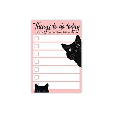 Funny Cat Small to Do List Sticky Notes | Things to Do Today So My Cat Can Live a Better Life | Black Cat Humor Notebook Notepad Note Card for Cat Lover Gift| 50 Pages 4x6 by DAILY RITMO