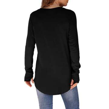 XIEERDUO Women's Black Long Sleeve Casual Shirts