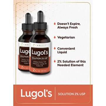 Carlyle Lugols Iodine 2 Percent | 2 fl oz (Pack of 2) | Potassium Iodide and Iodine Solution 2% Liquid Drops