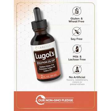 Carlyle Lugols Iodine 2 Percent | 2 fl oz (Pack of 2) | Potassium Iodide and Iodine Solution 2% Liquid Drops