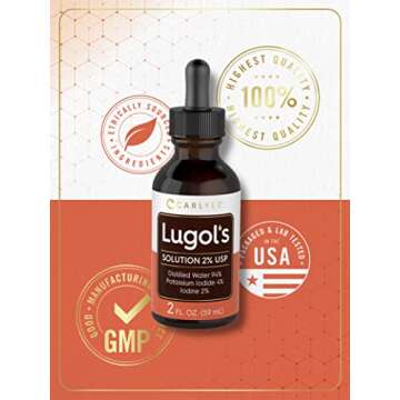 Carlyle Lugols Iodine 2 Percent | 2 fl oz (Pack of 2) | Potassium Iodide and Iodine Solution 2% Liquid Drops