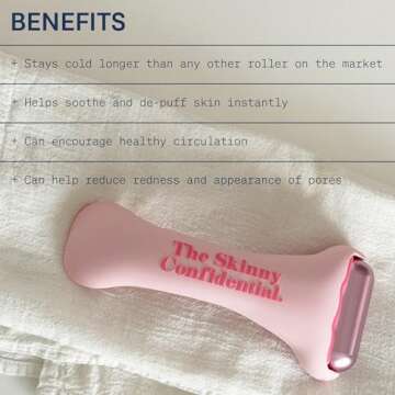 The Skinny Confidential HOT Mess Ice Roller for Face - Facial Roller Skincare Tools Contour, Tighten & De-Puff Skin - Self Care Beauty Gift for Women & Men for Clear, Radiant & Smoother-Looking Skin