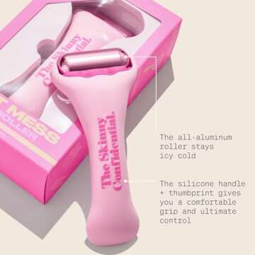 The Skinny Confidential HOT Mess Ice Roller for Face - Facial Roller Skincare Tools Contour, Tighten & De-Puff Skin - Self Care Beauty Gift for Women & Men for Clear, Radiant & Smoother-Looking Skin