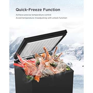 SOUKOO Ultra-Low Chest Freezer - 3.5 Cu Ft