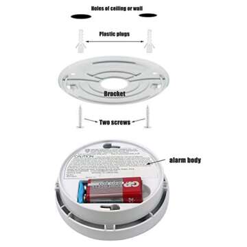 Smoke Detector Fire Alarm, 6 Packs Photoelectric Smoke Detectors with UL Listed, 9V Battery Operated Smoke Detector (9V Battery Included), 10 Years Life Time, Fire Safety for Home, Hotel, School etc