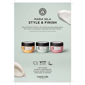 Maria Nila Styling Cream, 3.4 Fl Oz, Hold 3/5, Adds Control & Subtle Shine to Hair, 100% Vegan & Sulfate/Paraben free