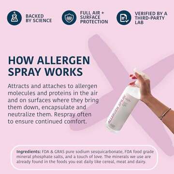 Allergy Asthma Clean Allergen Spray, Pets, Dust Allergies & More, Air & Surface Control, Just Add Water, Bottle with One Refill, Over 64oz Total