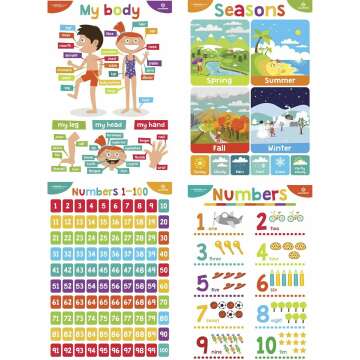 Toddler Educational Posters - Sproutbrite Laminated Charts