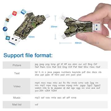 SD Card Reader for iPhone/ipad/Android/Mac/Computer/Camera,4 in1 Micro SD Card Reader Trail Camera Viewer, Portable Memory Card Reader SD Card Adapter for SD and TF Cards