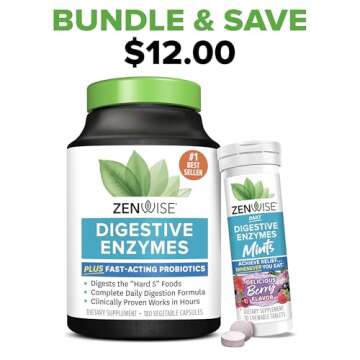 Zenwise Health Digestive Enzymes for Gut Health - Probiotic Multi Enzymes with Prebiotics and Probiotics for Women and Men for Digestive Health and Bloating Relief, Daily Enzymes for Digestion -180 CT