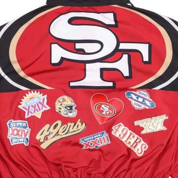 FOCO Women's Standard Olivia Culpo x San Francisco 49ers NFL Winning Play Windbreaker Jacket, Team Color