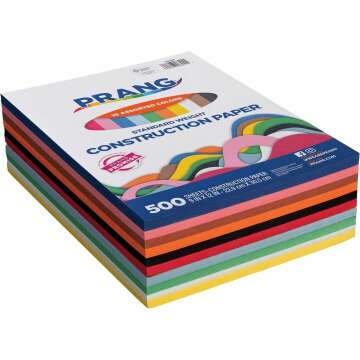 Prang Construction Paper – 10 Colors, 500 Sheets