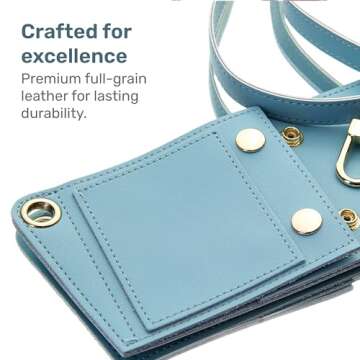 Tumbler Tote Stylish, Blue Fits 30 & 40oz Stanley Tumbler Holder with Strap, Lip Balm Holder, Key Ring Attachment, Credit Card Holder, Durable Fabric, Hydro Carrier with Storage Pouch