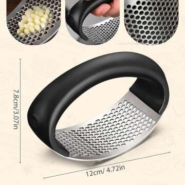 2024 Upgraded Stainless Steel Garlic Crusher - Portable Kitchen Utensil