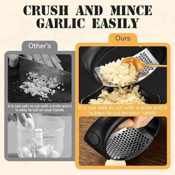 Portable Stainless Steel Garlic Crusher for Home