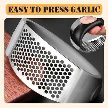 Portable Stainless Steel Garlic Crusher for Home