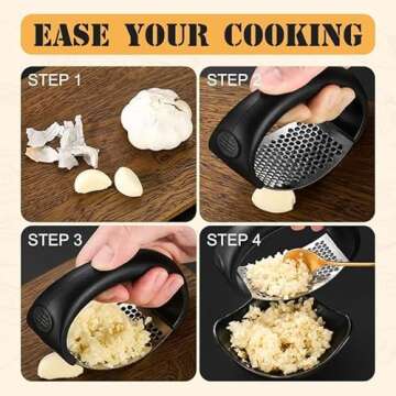 Portable Stainless Steel Garlic Crusher for Home