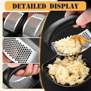 Portable Stainless Steel Garlic Crusher for Home