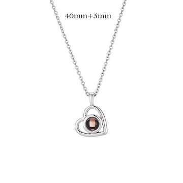 ZLHZW Picture Necklace Personalized for Women - Custom Photo Love Heart Projection Pendant - Customized Portrait Jewelry - Birthday Anniversary Memorial Gifts Wife Mother - Silver