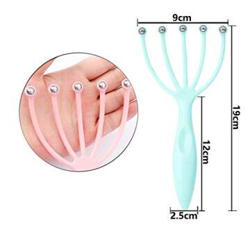 Ryoma Scalp Massager, Protable Hand Held SPA Head Massager for Deep Relaxation & Stress Reduction in The Office Home SPA Father's Day and Mother's Day Gifts Pink+Blue(2-Pack)