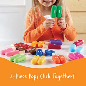 Learning Resources Smart Snacks Alpha Pops, 26 Pieces, Age 2+, Toys for Toddlers, Toddler Alphabet, Learning ABC, Learning Toys, Stocking Stuffers for Kids