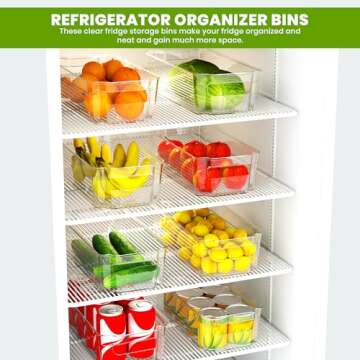 Utopia Home Large Pantry Organizer-Set of 8 Refrigerator Organizer Bins-BPA Free Fridge Organizer for Freezers, Kitchen Countertops and Cabinets