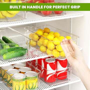 Utopia Home Large Pantry Organizer-Set of 8 Refrigerator Organizer Bins-BPA Free Fridge Organizer for Freezers, Kitchen Countertops and Cabinets